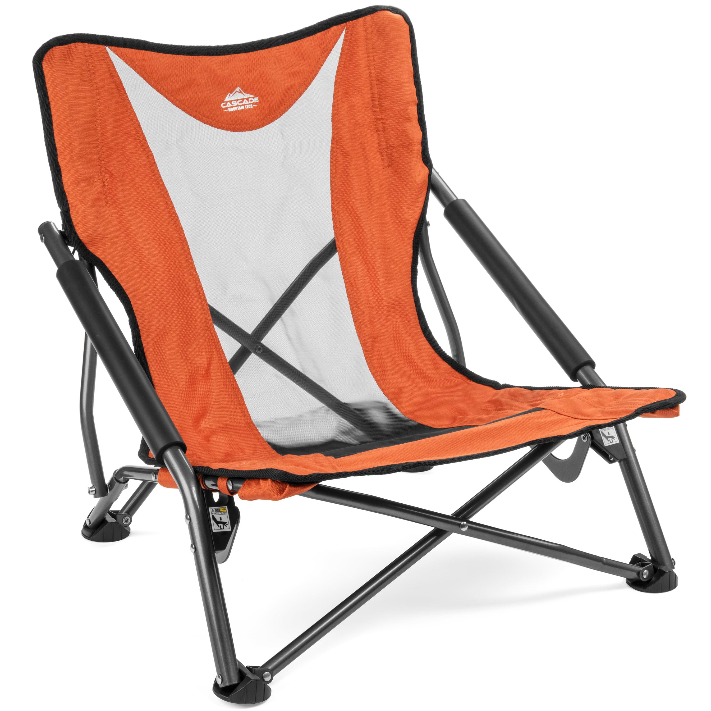 Cascade Mountain Tech Orange Low Profile Folding Camp Chair