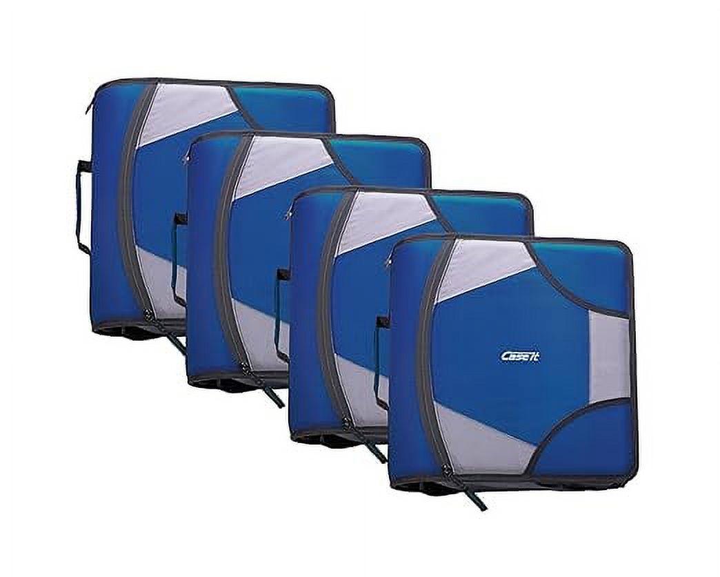 Case it King Size Mighty Zip Tab Binder, 3 Rings, 4" Capacity, 11 X 8.5, Midnight Blue