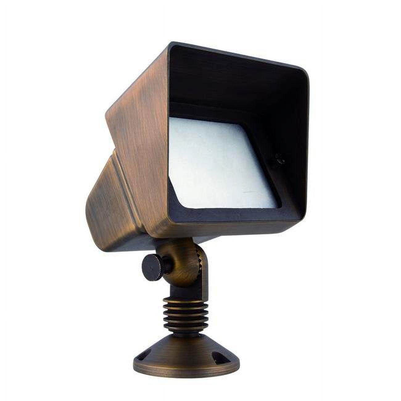 Antique Brass Outdoor Flood Light with Frosted Glass