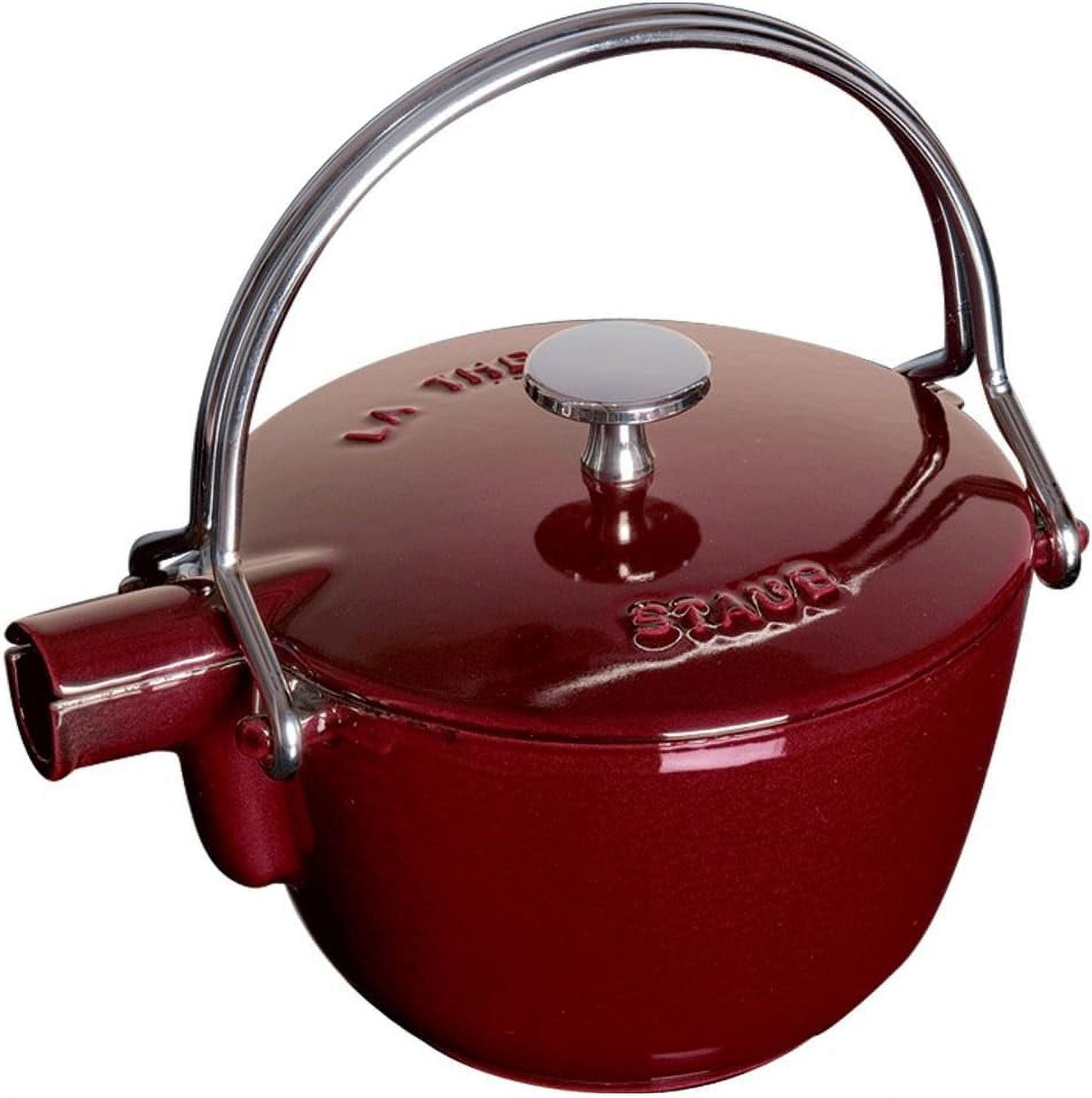 Grenadine Cast Iron 1-Quart Enamel Tea Kettle with Lid