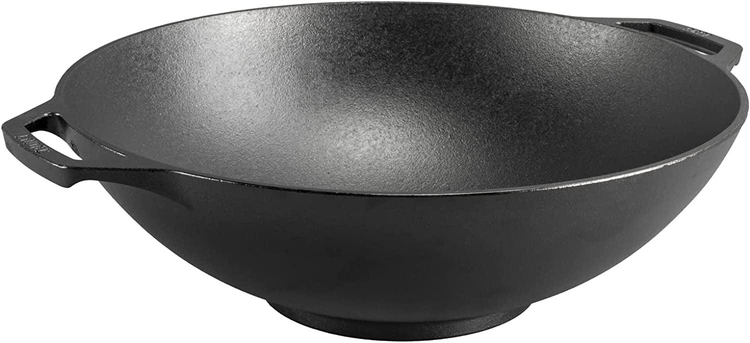 Lodge 14" Black Cast Iron Dual Handle Wok