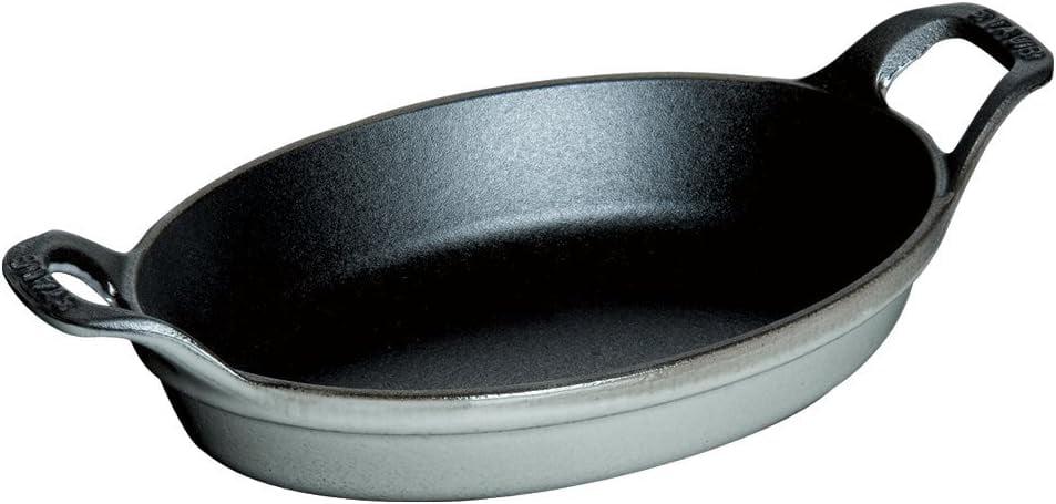 Graphite Grey Cast Iron Mini Oval Gratin Baking Dish