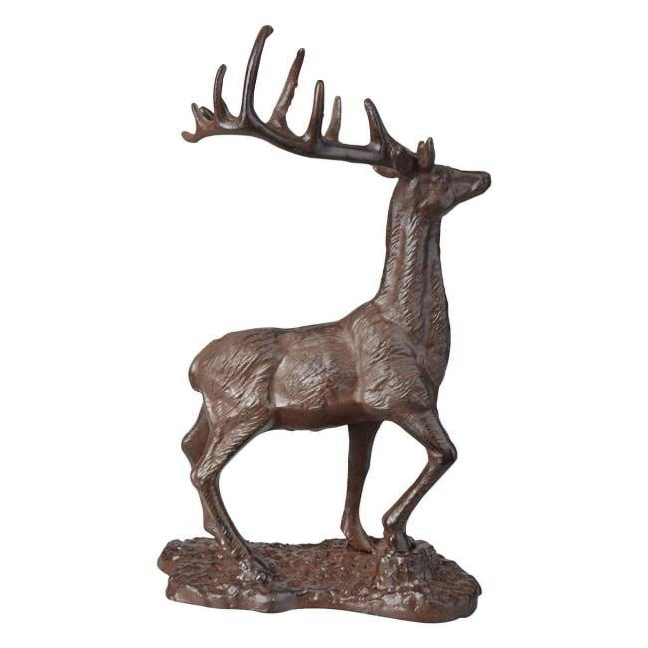 Antique Brown Cast Iron Deer Statue for Home and Garden