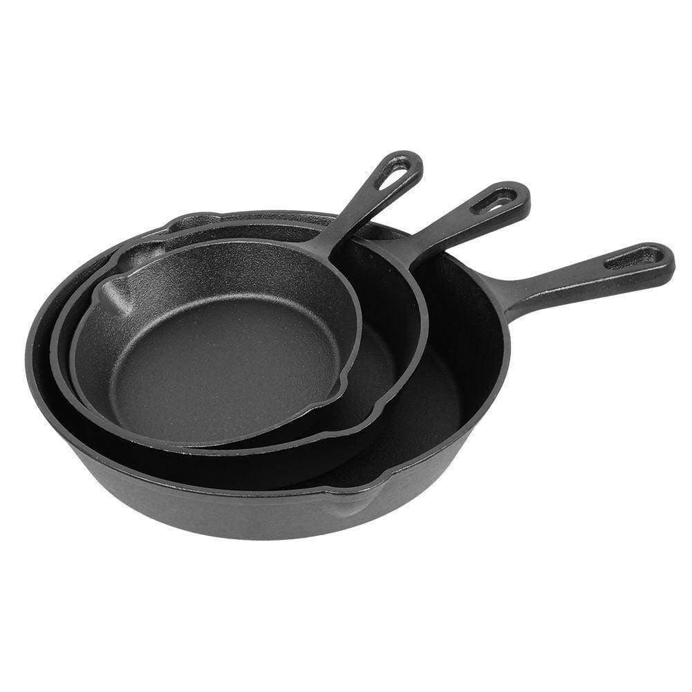 Hastings Home Nonstick Cast Iron Frying Pan Set - 3 Skillets