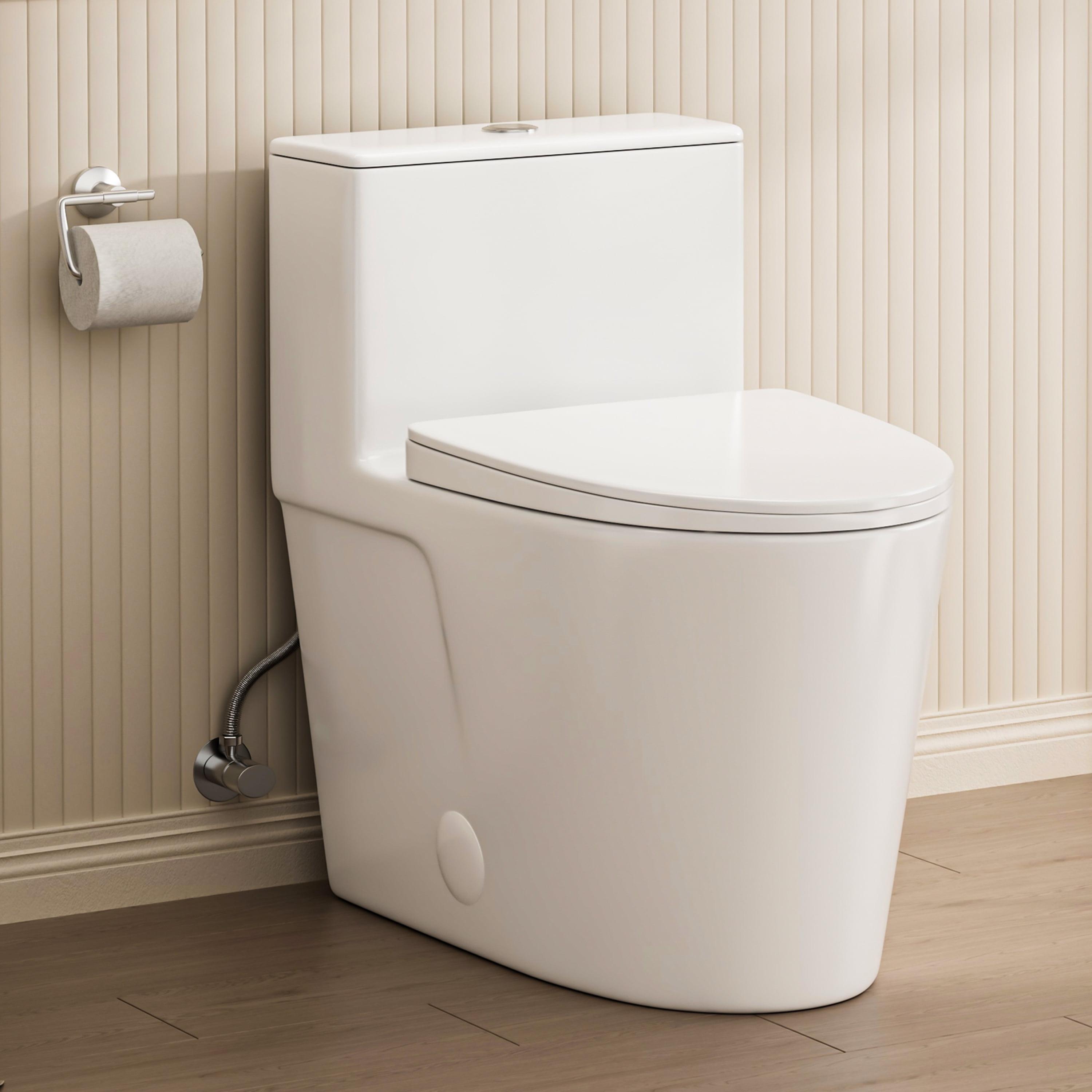Modern Elongated Toilet, One Piece Toilet 1.0/1.6 GPF MaP 1000g Comfortable Chair Height Toilet