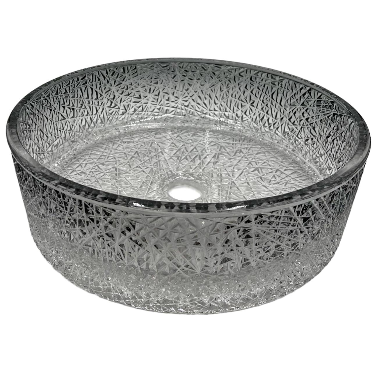 CastelloUSA CB-VC-16-BGRSP-16 Stadium 16" Glass Circular Bathroom Vessel Sink - Timeless Collection