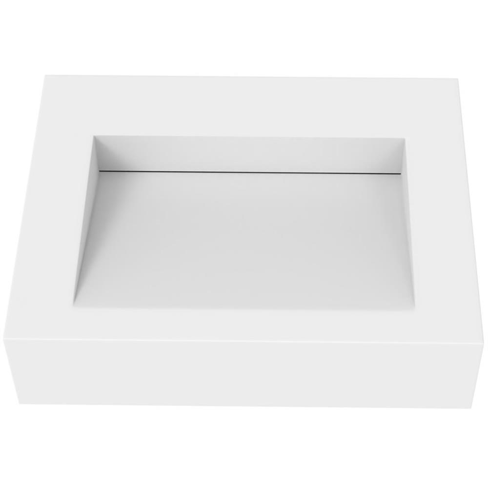 Pyramid 24" Wall-Mounted Modern Bathroom Sink with Ramp Basin