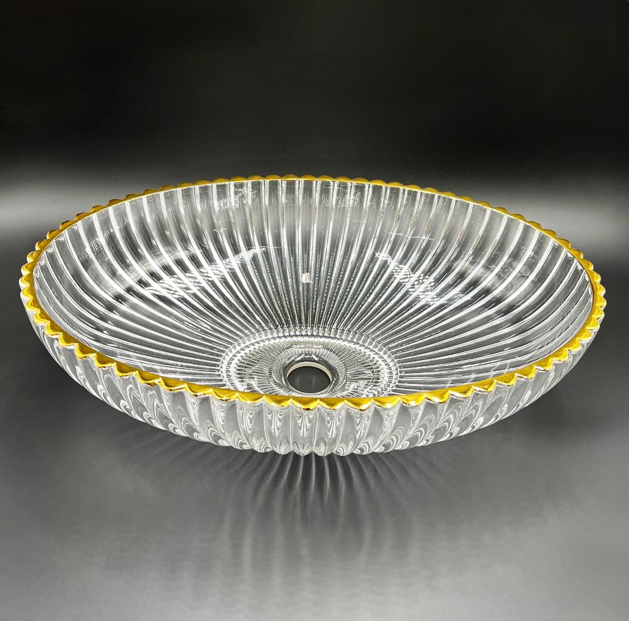 Majestic 21" Glass Oval Vessel Bathroom Sink