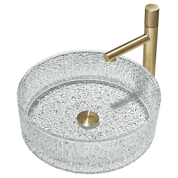 Stadium 14" Glass Circular Bathroom Vessel Sink - Timeless Collection