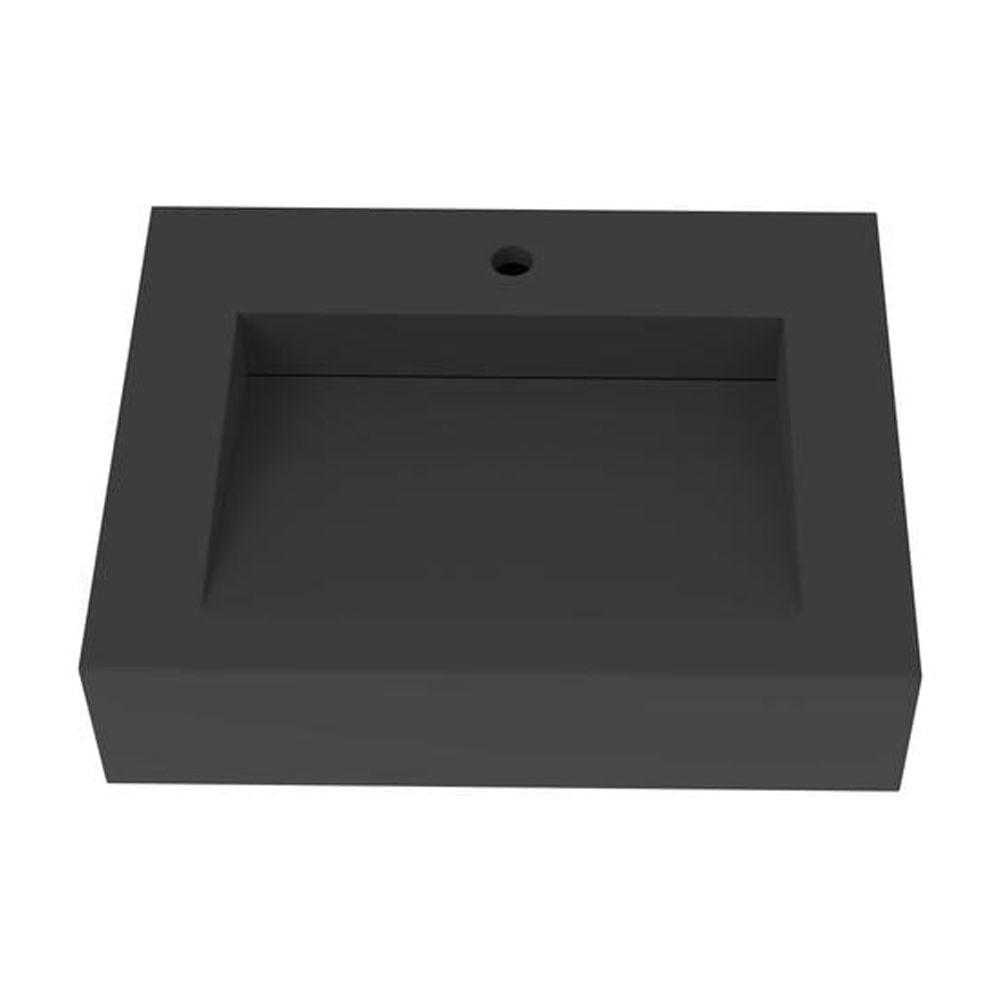 Pyramid 24" Wall-Mounted Modern Bathroom Sink with Ramp Basin