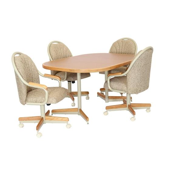 Caster Chair Company 5-Piece Extendable Double-Pedestal Caster Dining Set