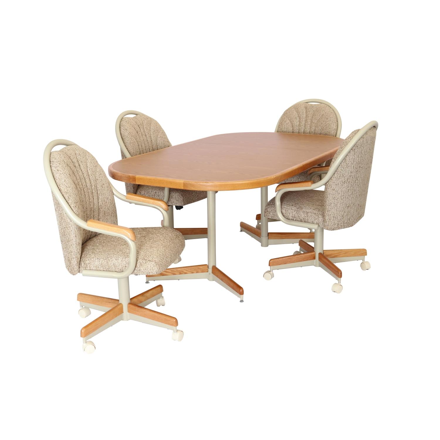 Caster Chair Company 5-Piece Extendable Double-Pedestal Caster Dining Set