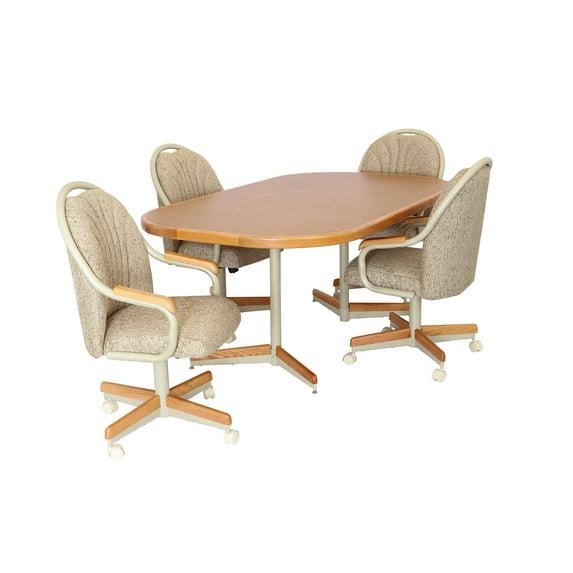 Caster Chair Company 5-Piece Extendable Double-Pedestal Caster Dining Set