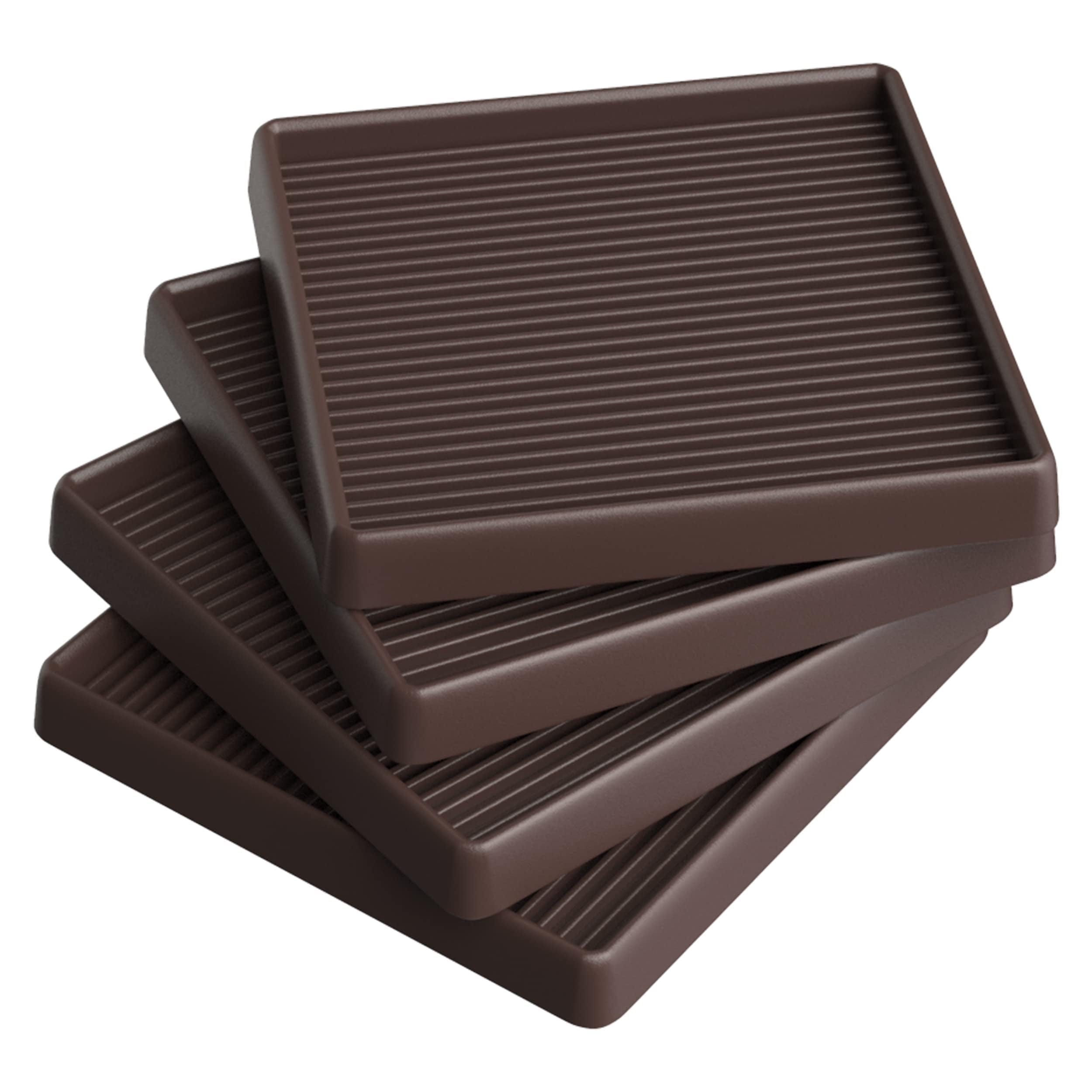 Brown 5" x 5" Non-Slip Rubber Furniture Pads, 4 Pack