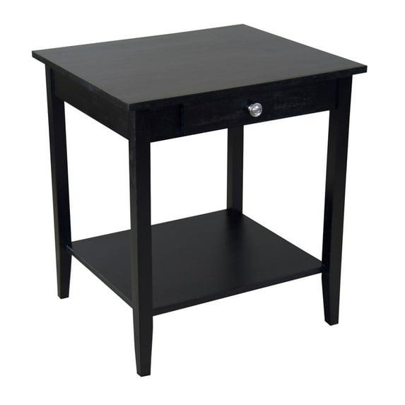 Casual Contemporary Living 2-Tier Solid Acacia End Table with Drawer - Black