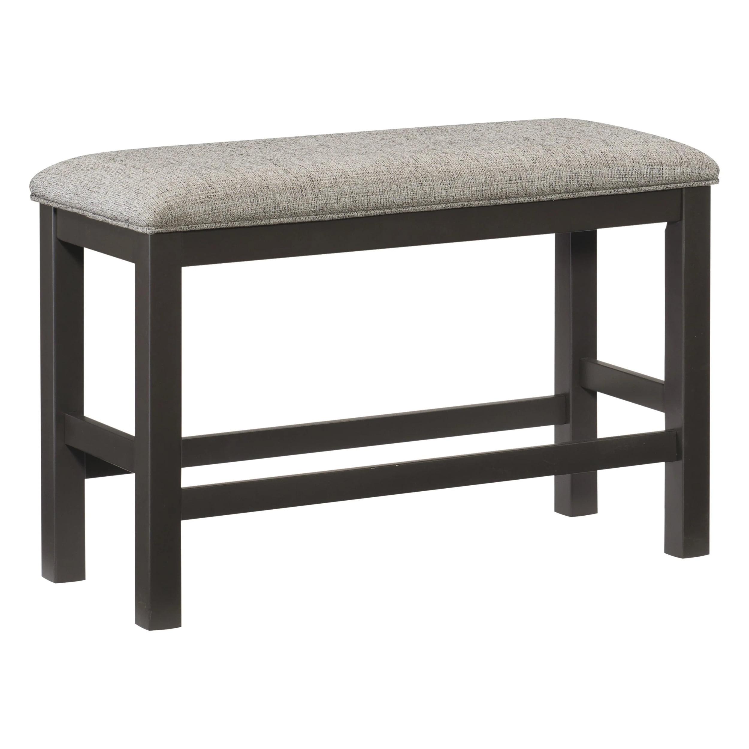 Gunmetal Gray Counter Height Bench with Fabric Seat