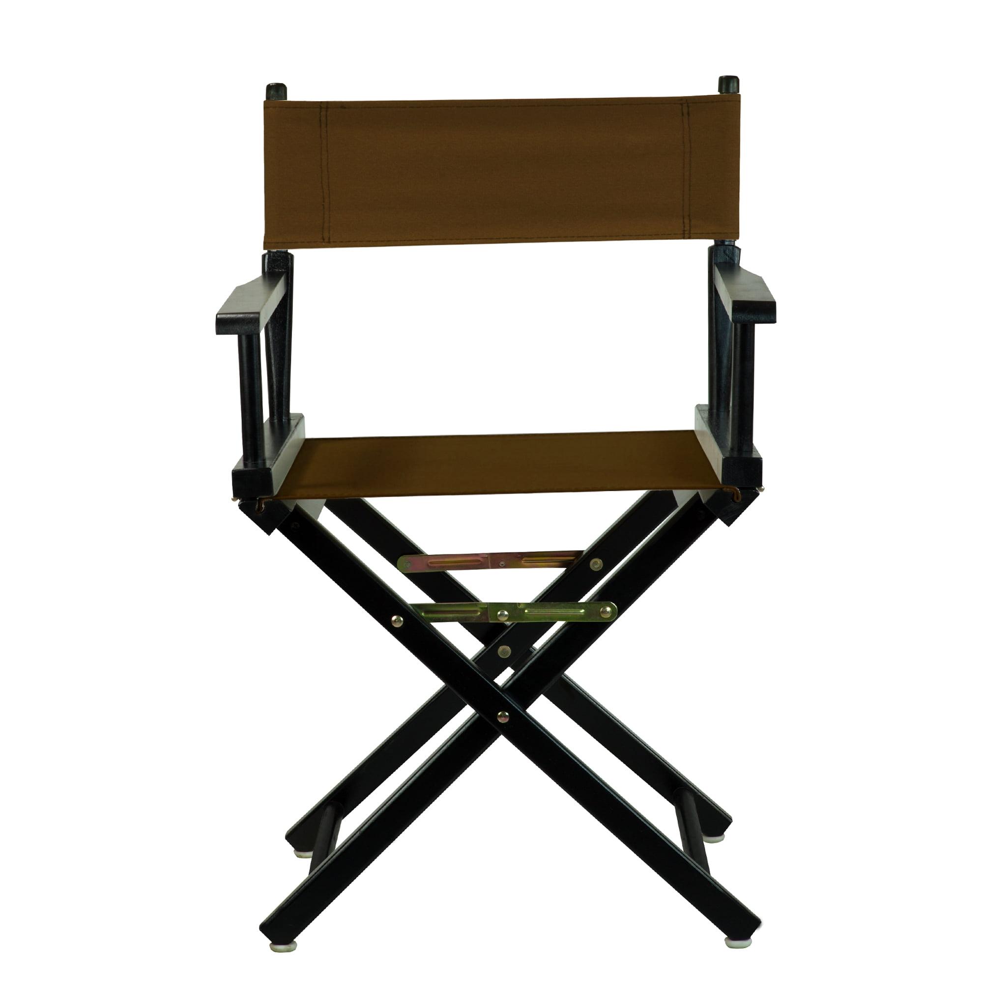 Classic Black Frame with Brown Canvas Foldable Director's Chair