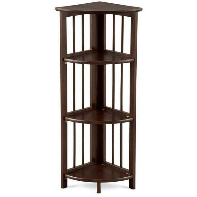 Casual Home  4-Shelf Corner Folding Bookcase - Truffle Brown