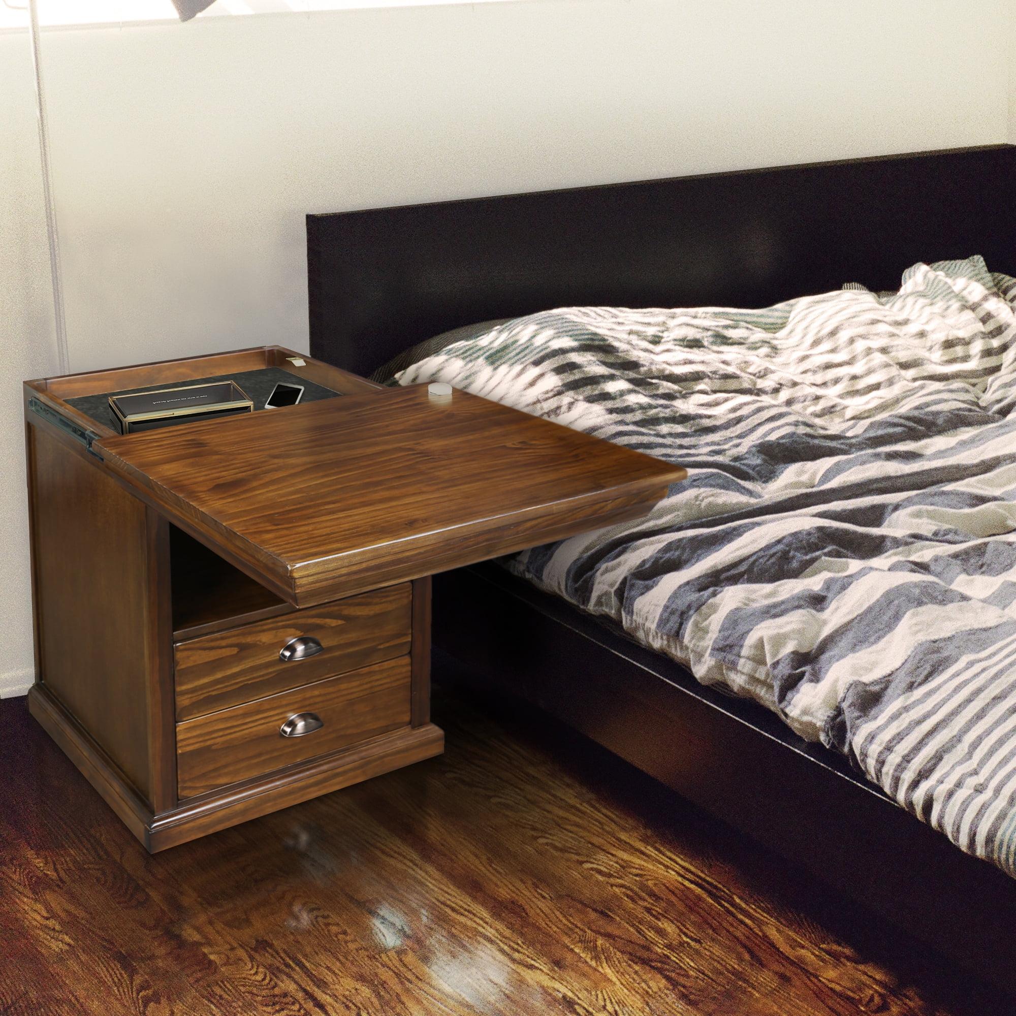 Lincoln 20" Mocha Solid Wood Nightstand with Concealed Drawer