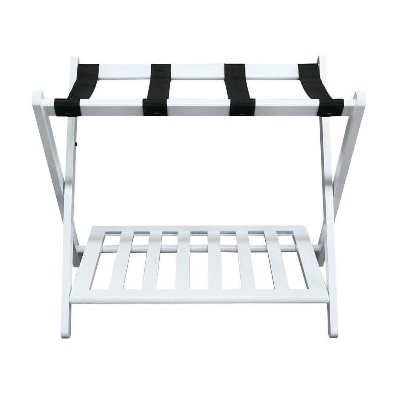 Casual Home  Luggage Rack with Shelf - White