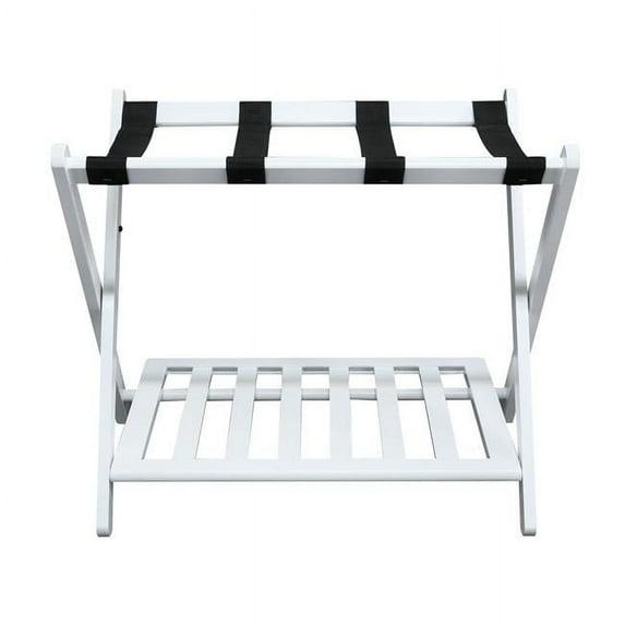Casual Home  Luggage Rack with Shelf - White