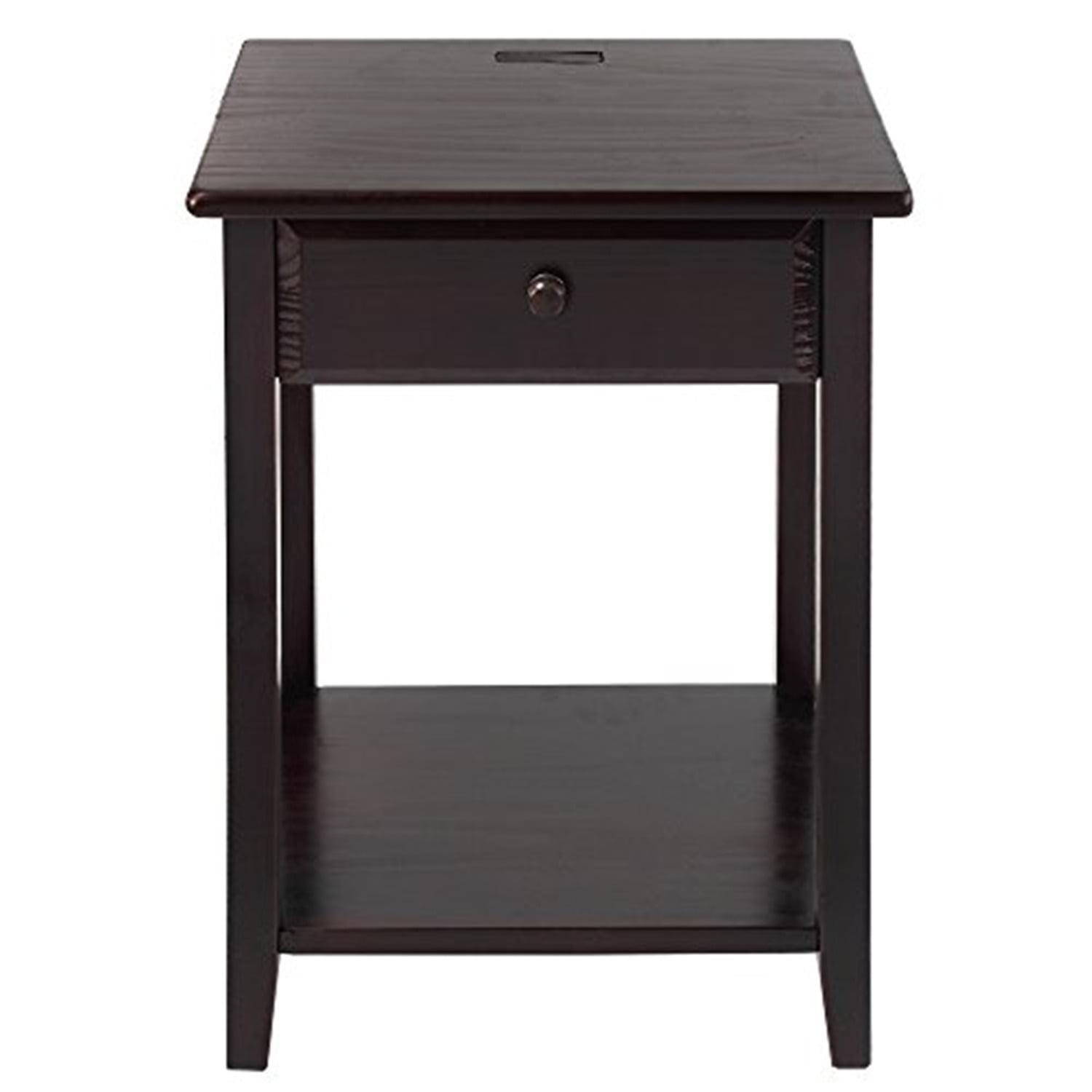 Night Owl Night Stand with USB Port, Espresso