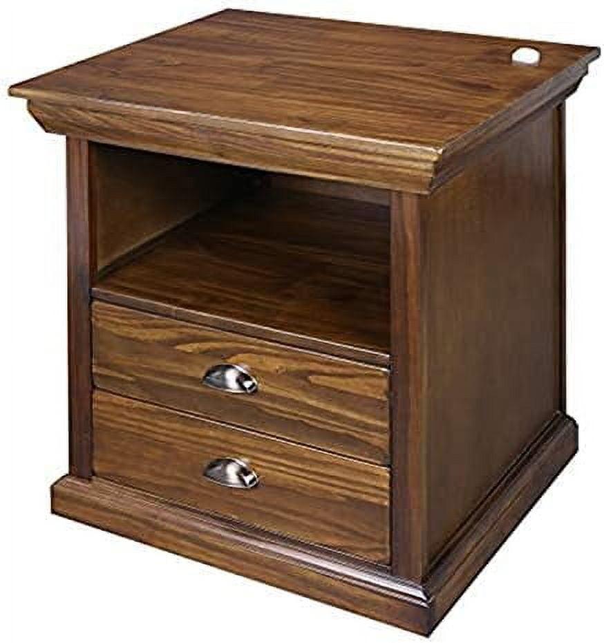 Lincoln 20" Mocha Solid Wood Nightstand with Concealed Drawer