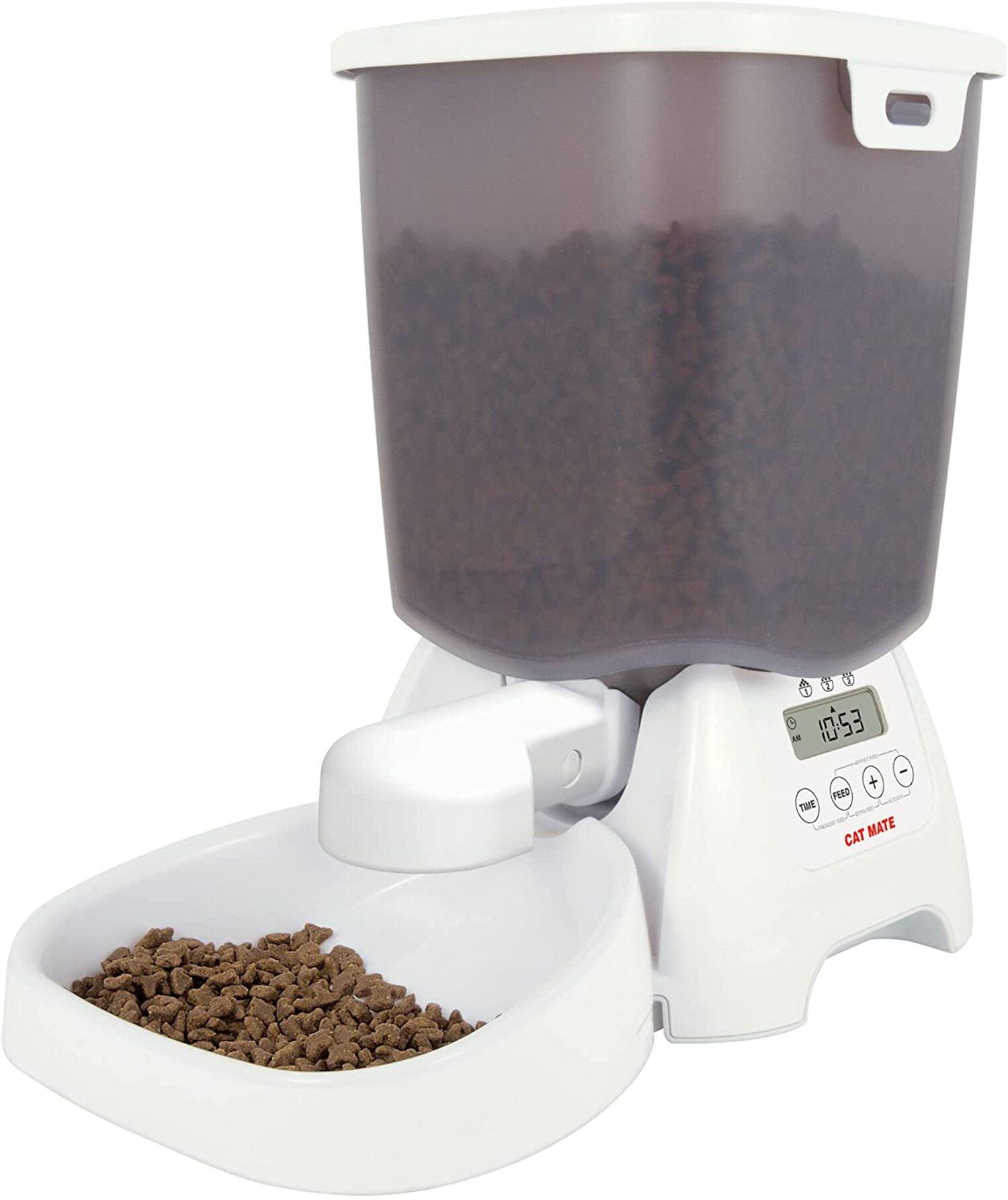 Cat Mate White Automatic Dry Food Pet Feeder