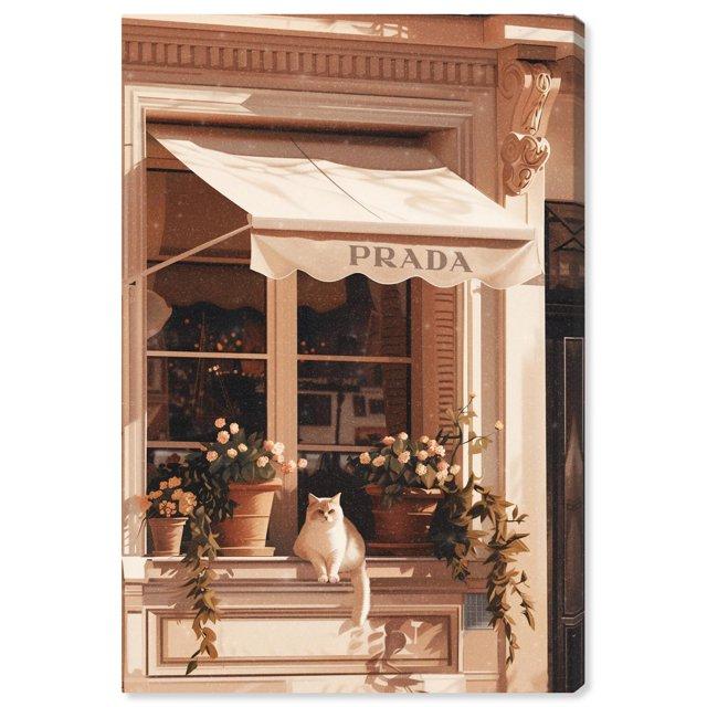 Art Remedy Cat at the Store Window Canvas Fashion Designer Wall Art by Art Remedy