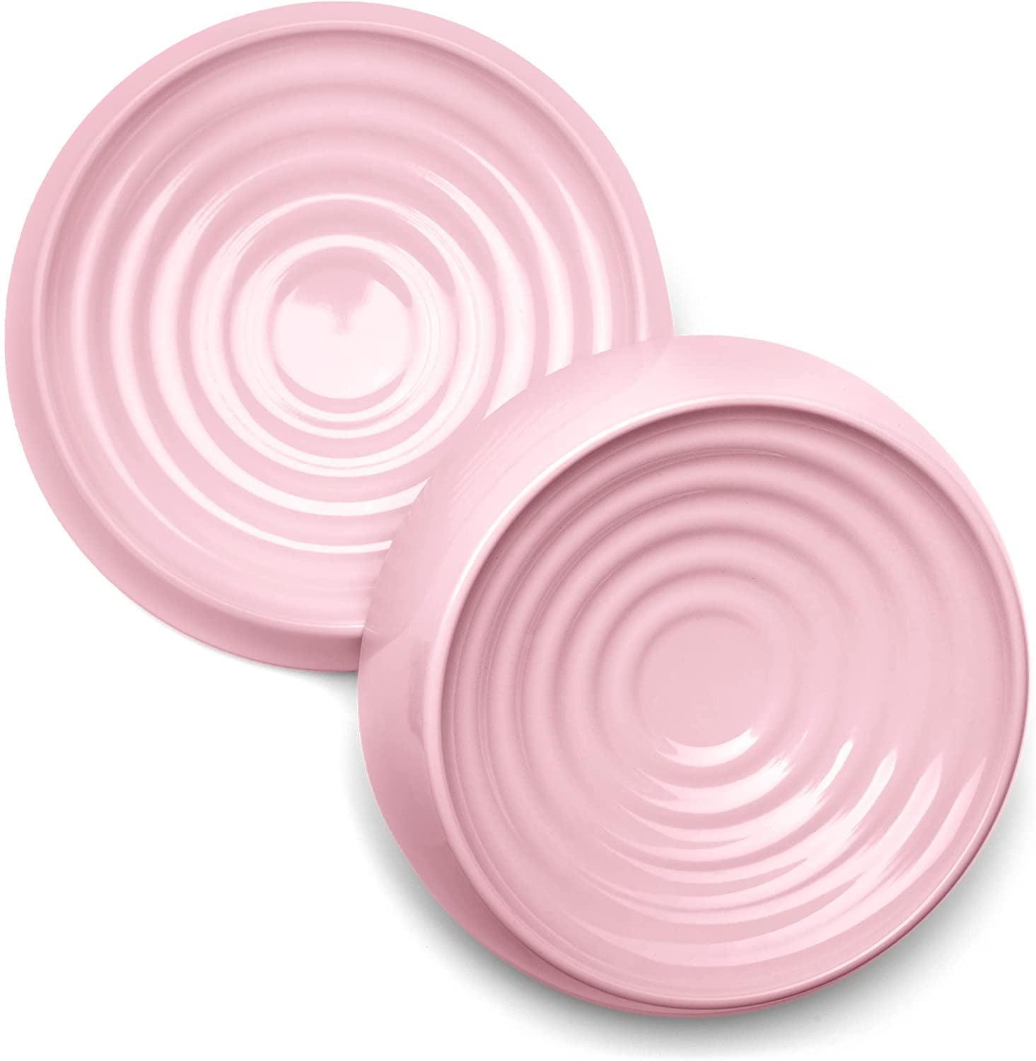 Pink Stainless Steel Whisker Relief Cat Bowls, Set of 2