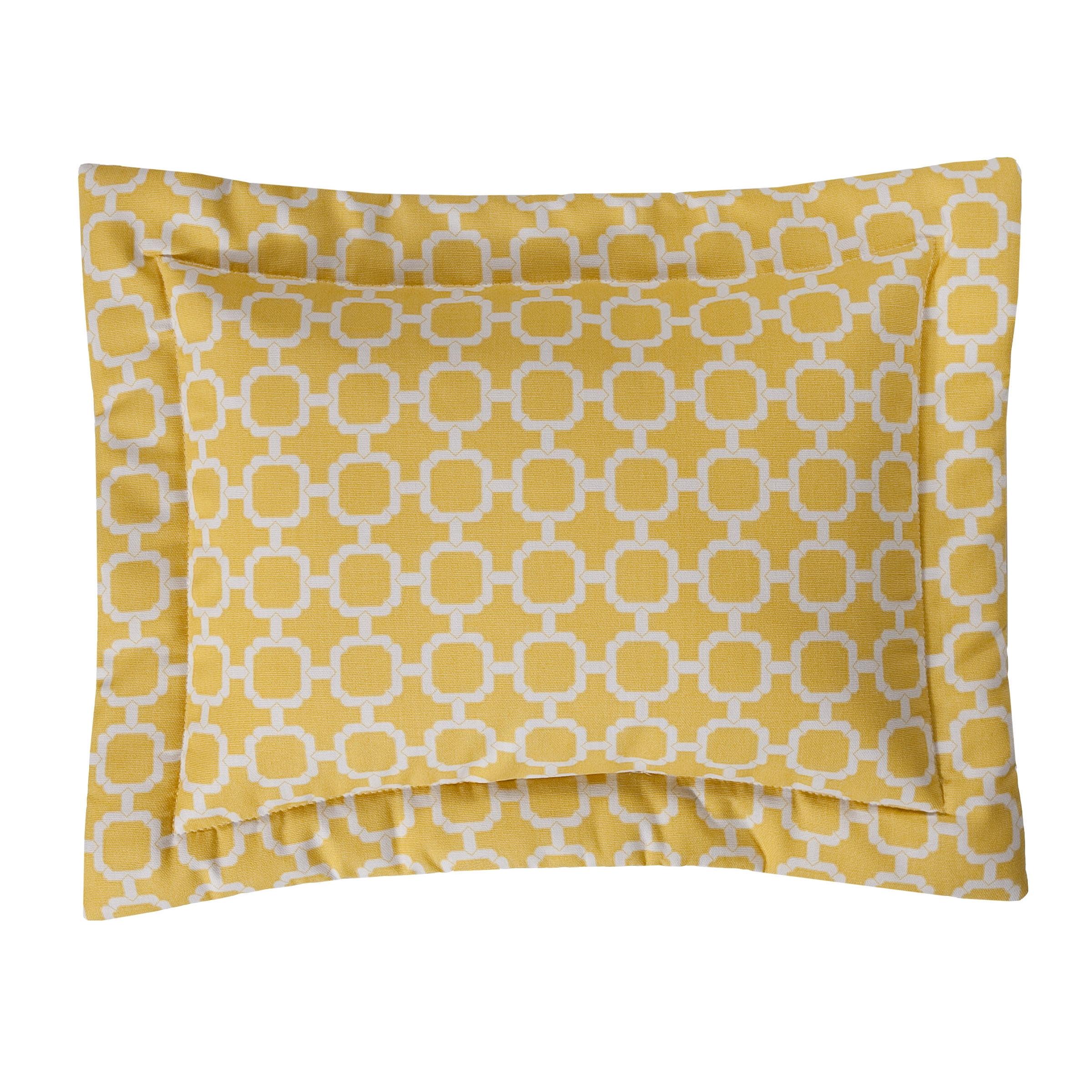 Catalina Yellow and White Geometric Breakfast Pillow