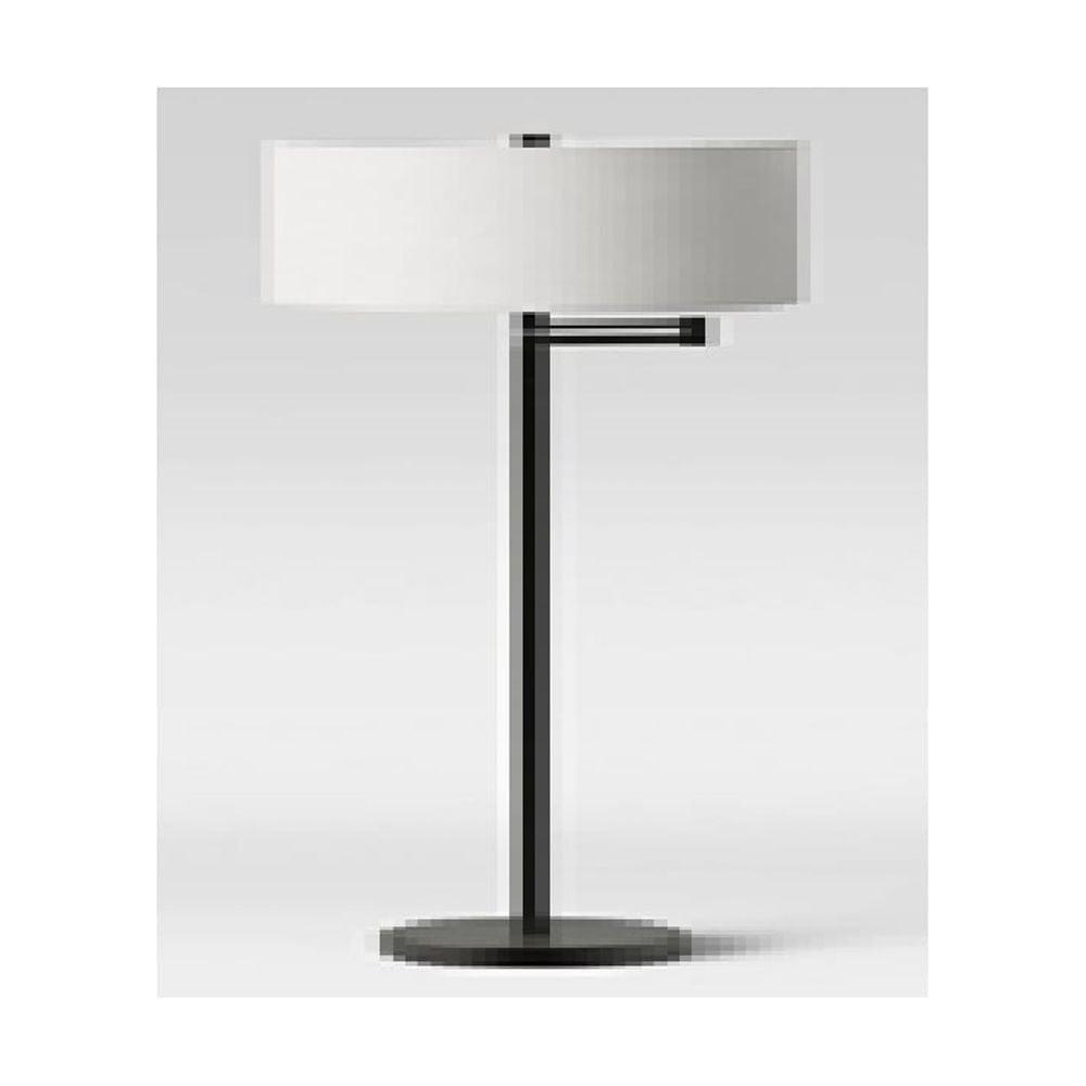 Cresswell Lighting 60" Swing Arm Floor Lamp Black: Linen Shade, Metal Body, UL Listed