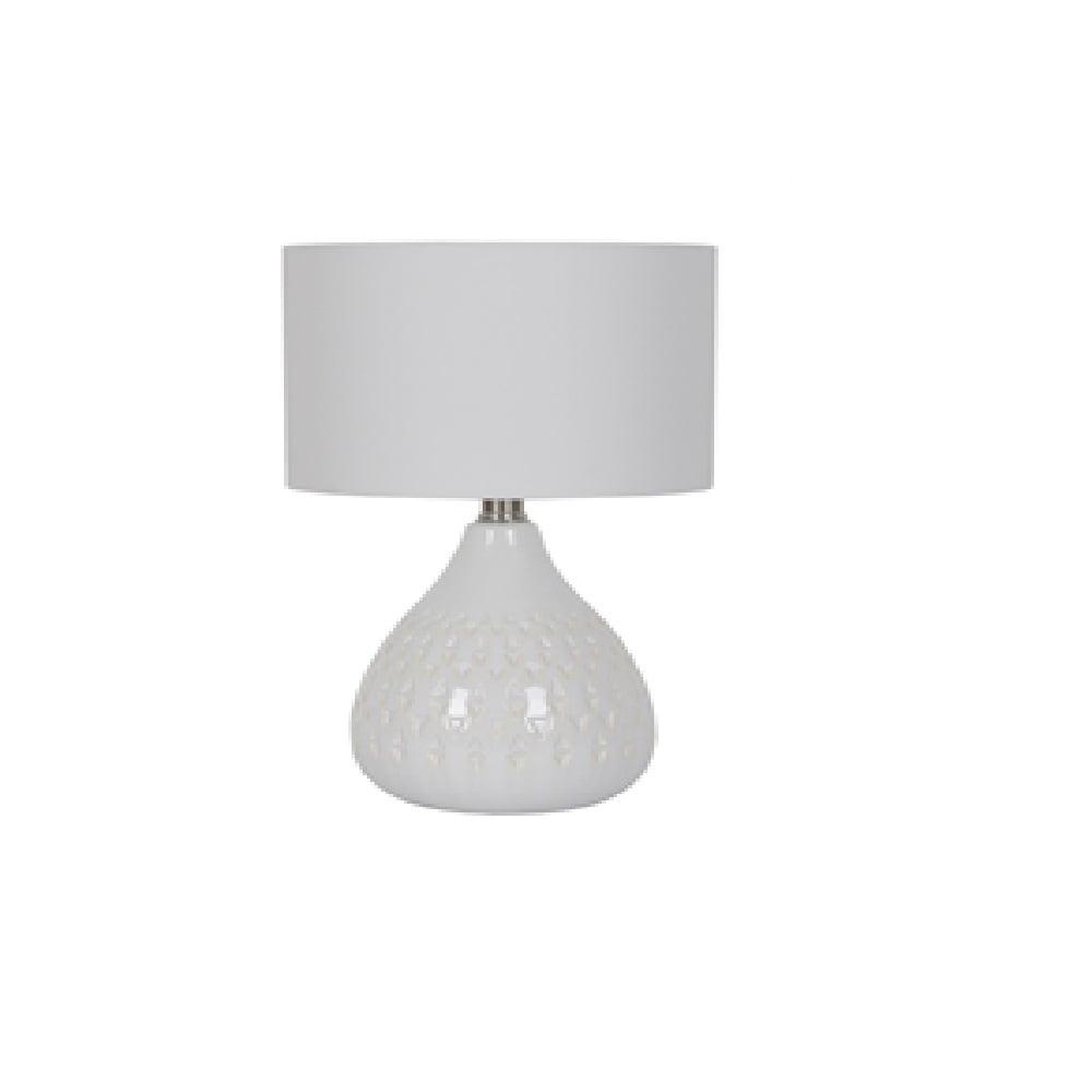 Cresswell Lighting 18" Ceramic Table Lamp White