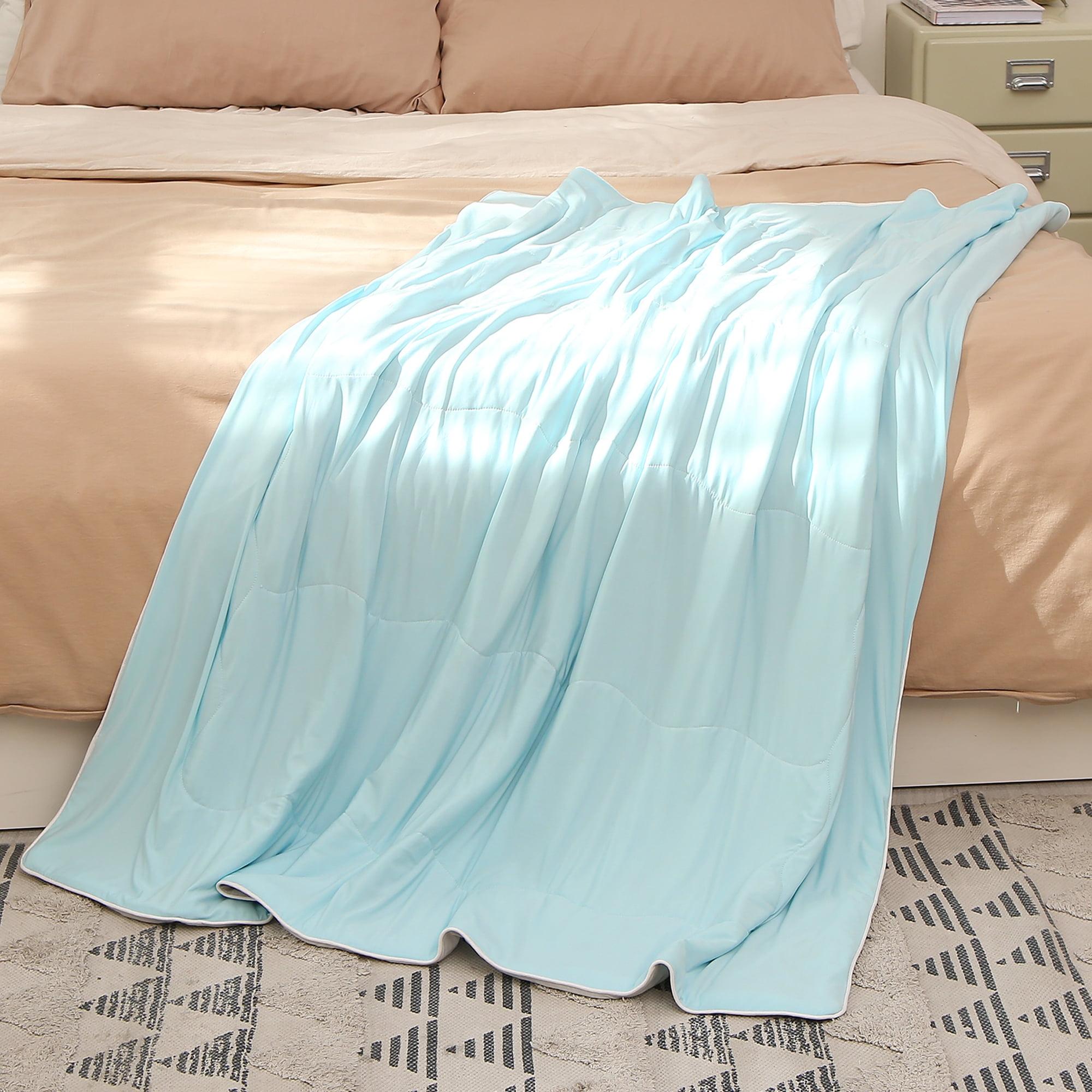 Catalonia Reversible Cooling Blanket, Lightweight Summer Comforter for Hot Sleepers, Silky Soft Summer Duvet Throw Size, 50x60 inches, Soft Breathable