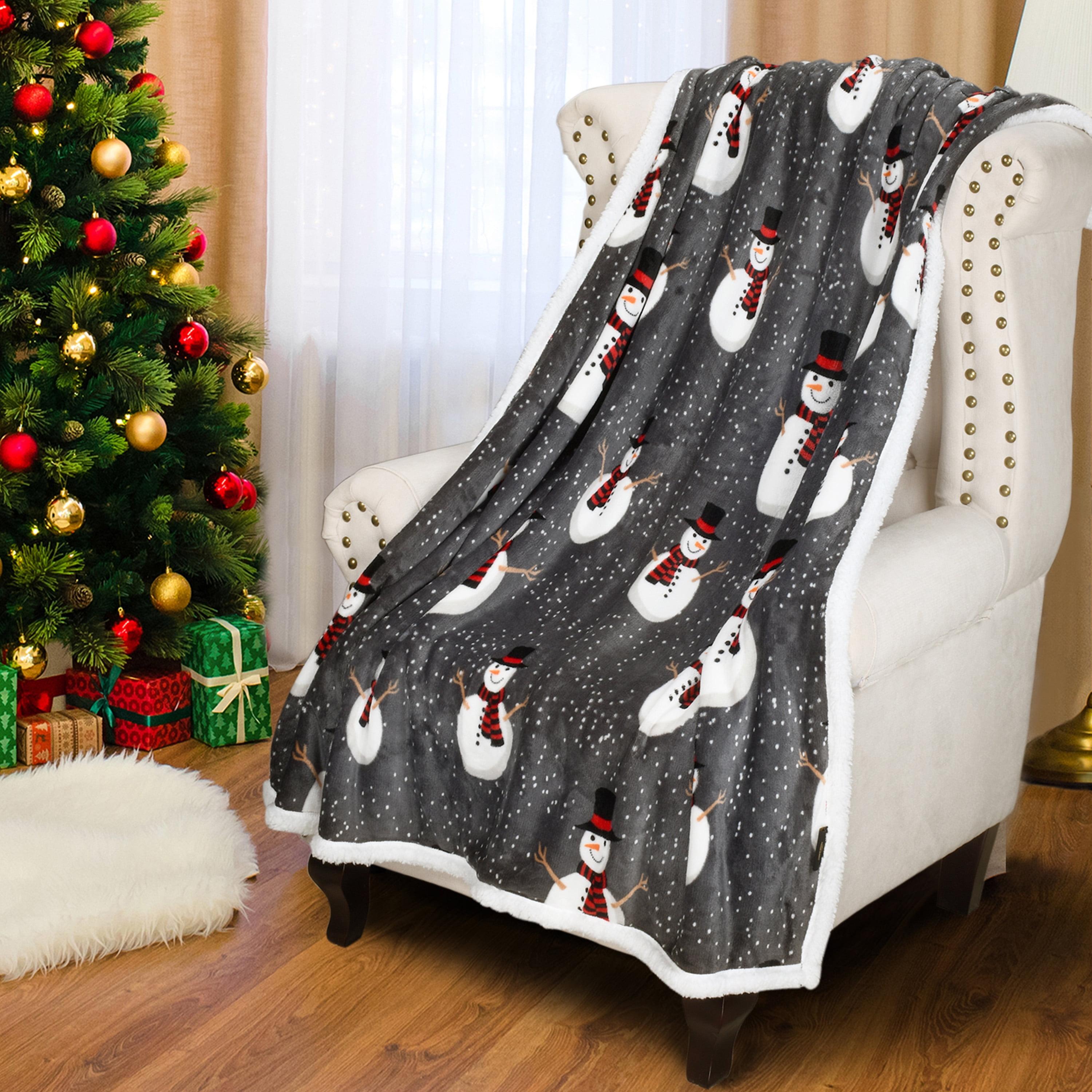 Catalonia Snowman Blanket, Holiday Theme Fleece Throw, Blanket for Couch and Bed, Super Soft Comfy Cozy Living Room Decor Blanket, 50x60 inches