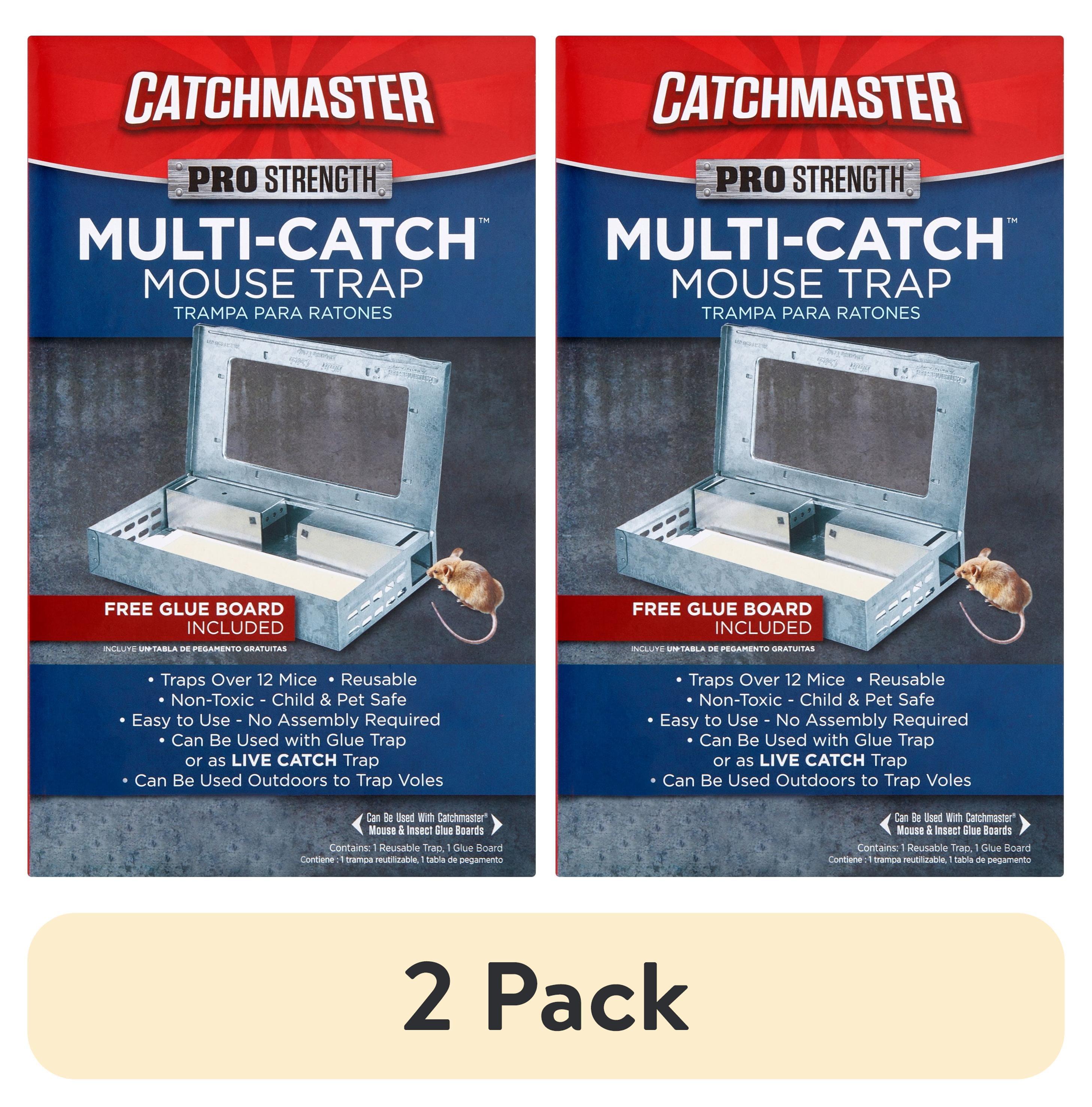 Catchmaster Reusable Solid Pro Series Multi-Catch Mouse Trap - Free Glue Board Included