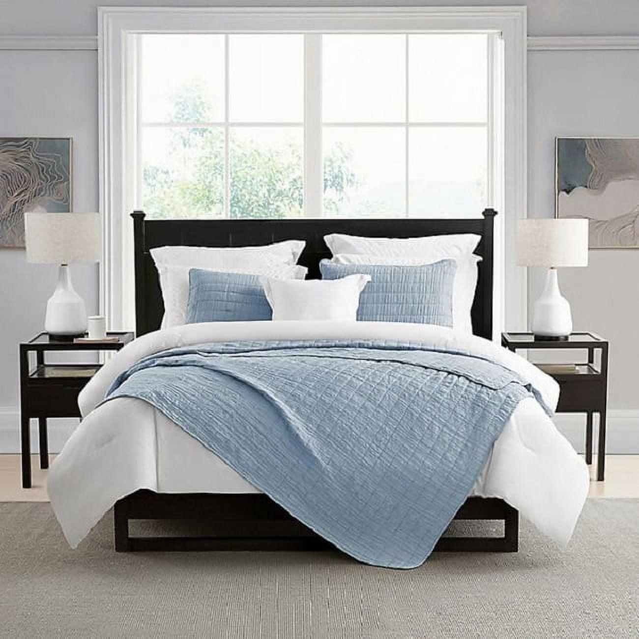 Cathay Home Swift Home Enzyme Washed Ultra Soft Crinkle 2-Piece Twin/Twin XL Coverlet Set in Light Blue