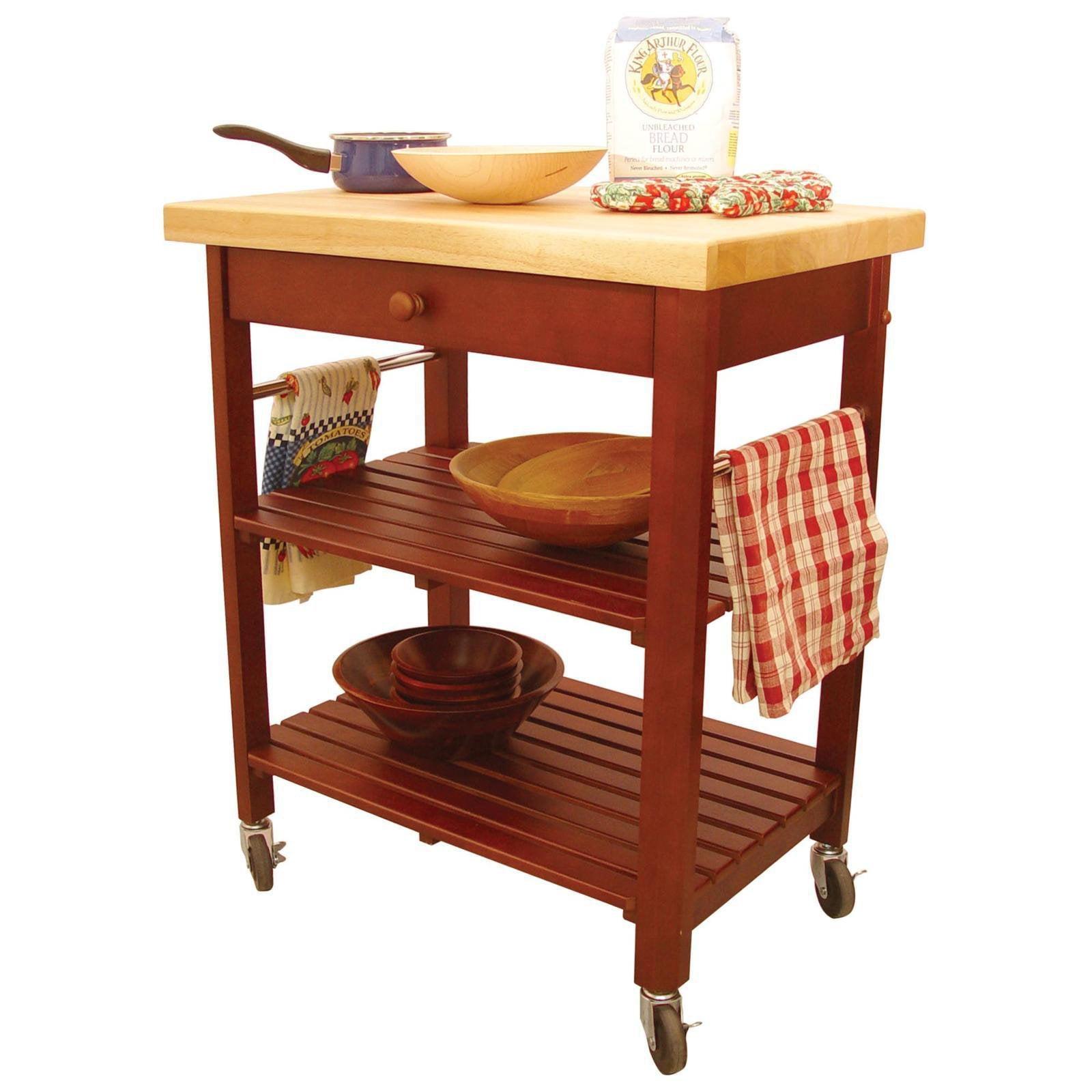 Javed Solid Wood Kitchen Cart