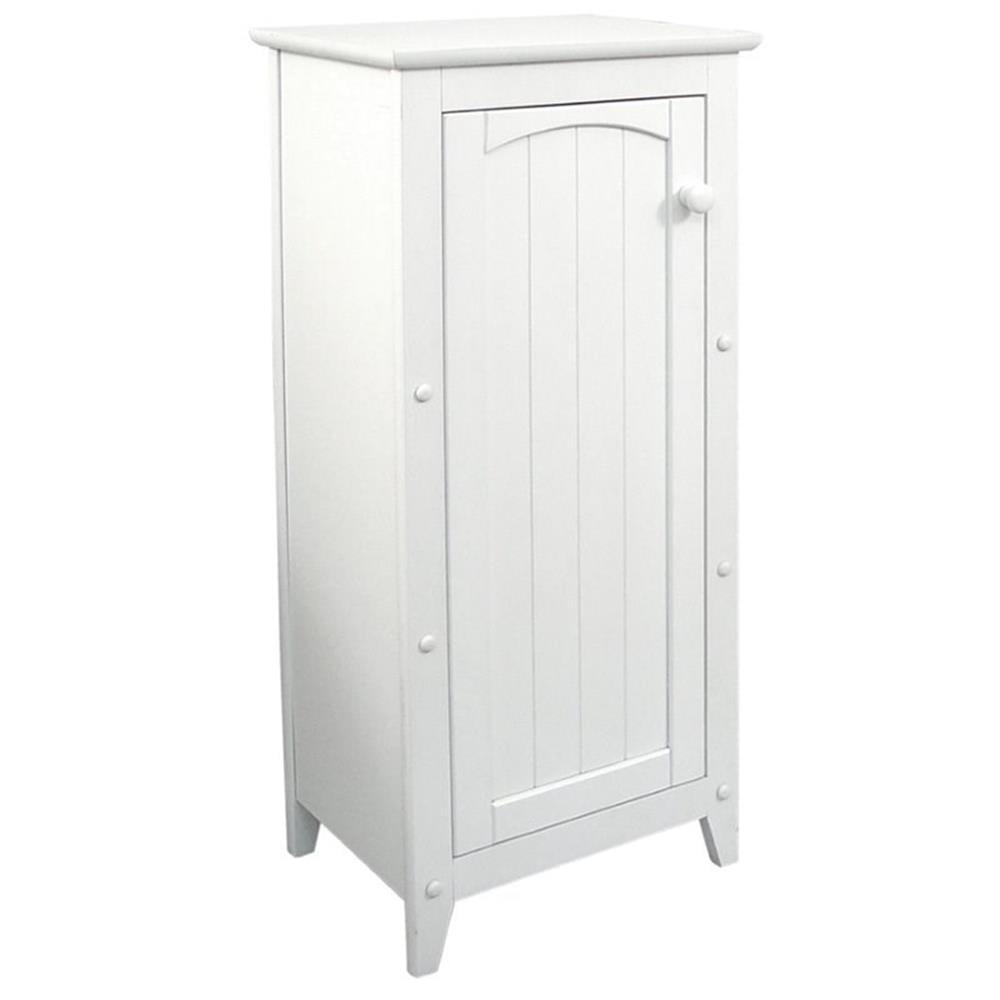 White Freestanding Single Door Kitchen Cabinet with Adjustable Shelving