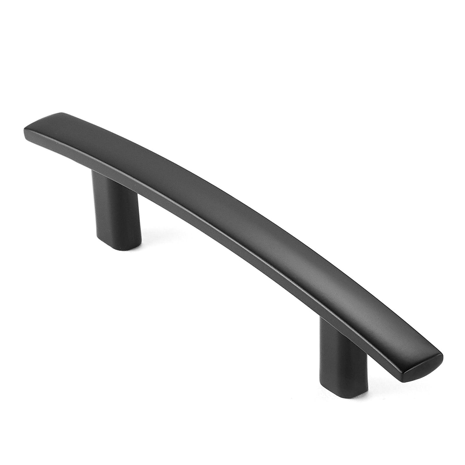 Matte Black Modern Arch Cabinet Pull Handles with Mounting Hardware, 5 Pack