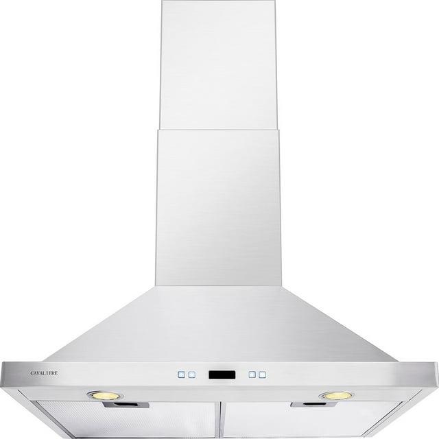 Cavaliere CAVALIERE 30" inch 462 CFM Convertible Digital Wall Mount Range Hood Included Charcoal Filter in Stainless Steel SV218B2-30
