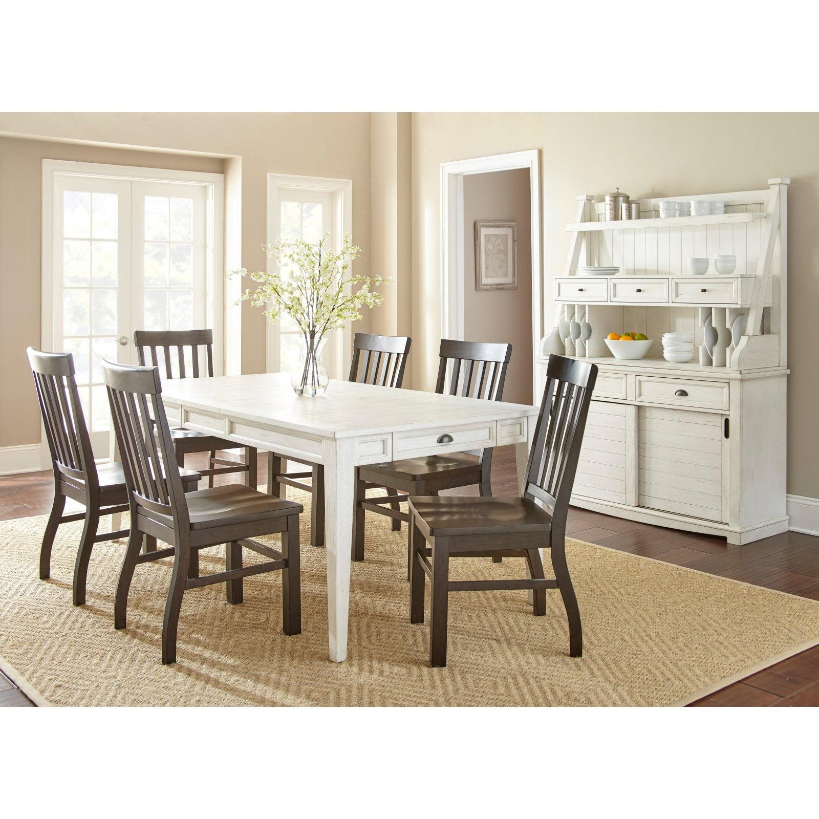 Cottage Charm Antique White Extendable Dining Table with Storage