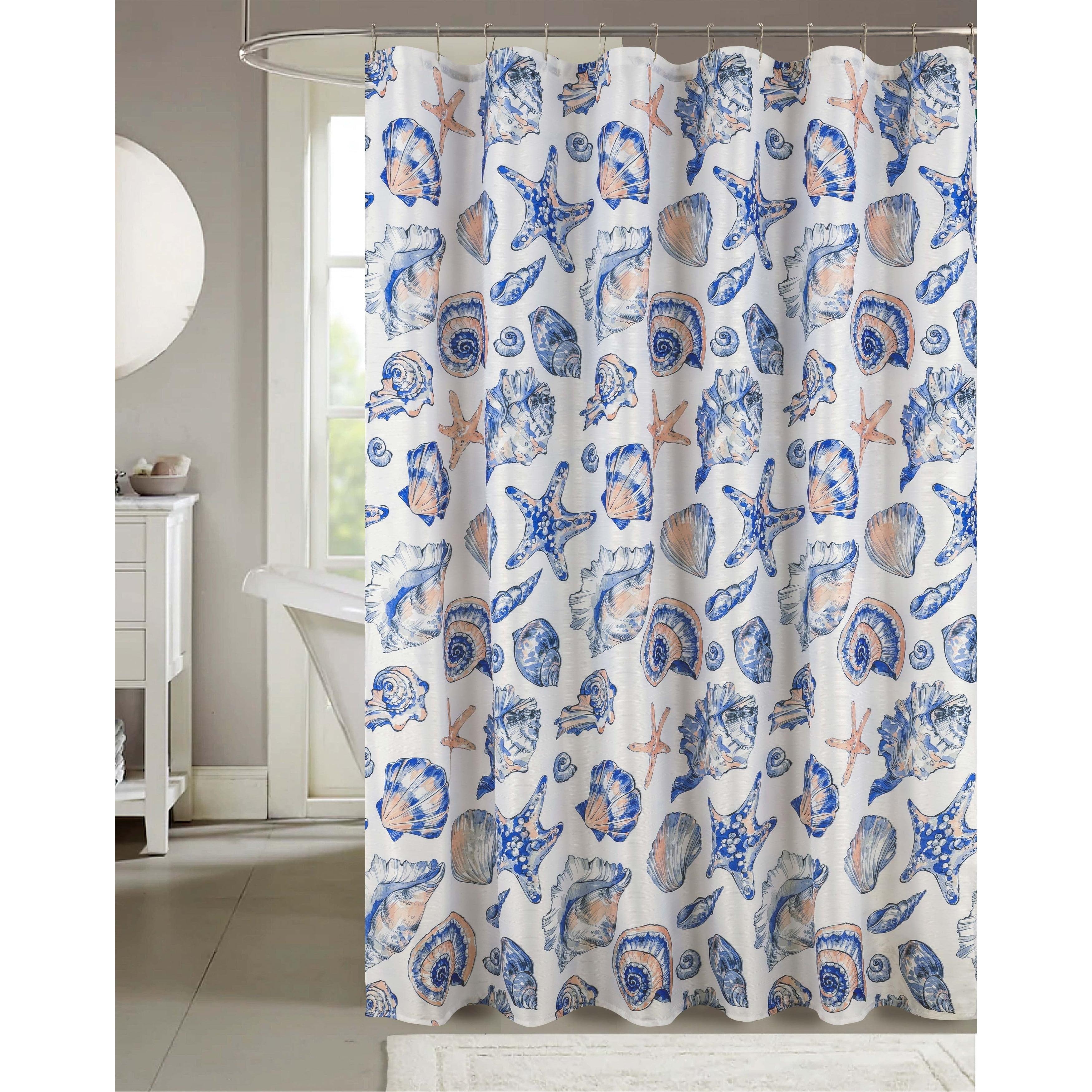 Cedar Flowers Palms Seashells Shower Curtain Collection Sunshell