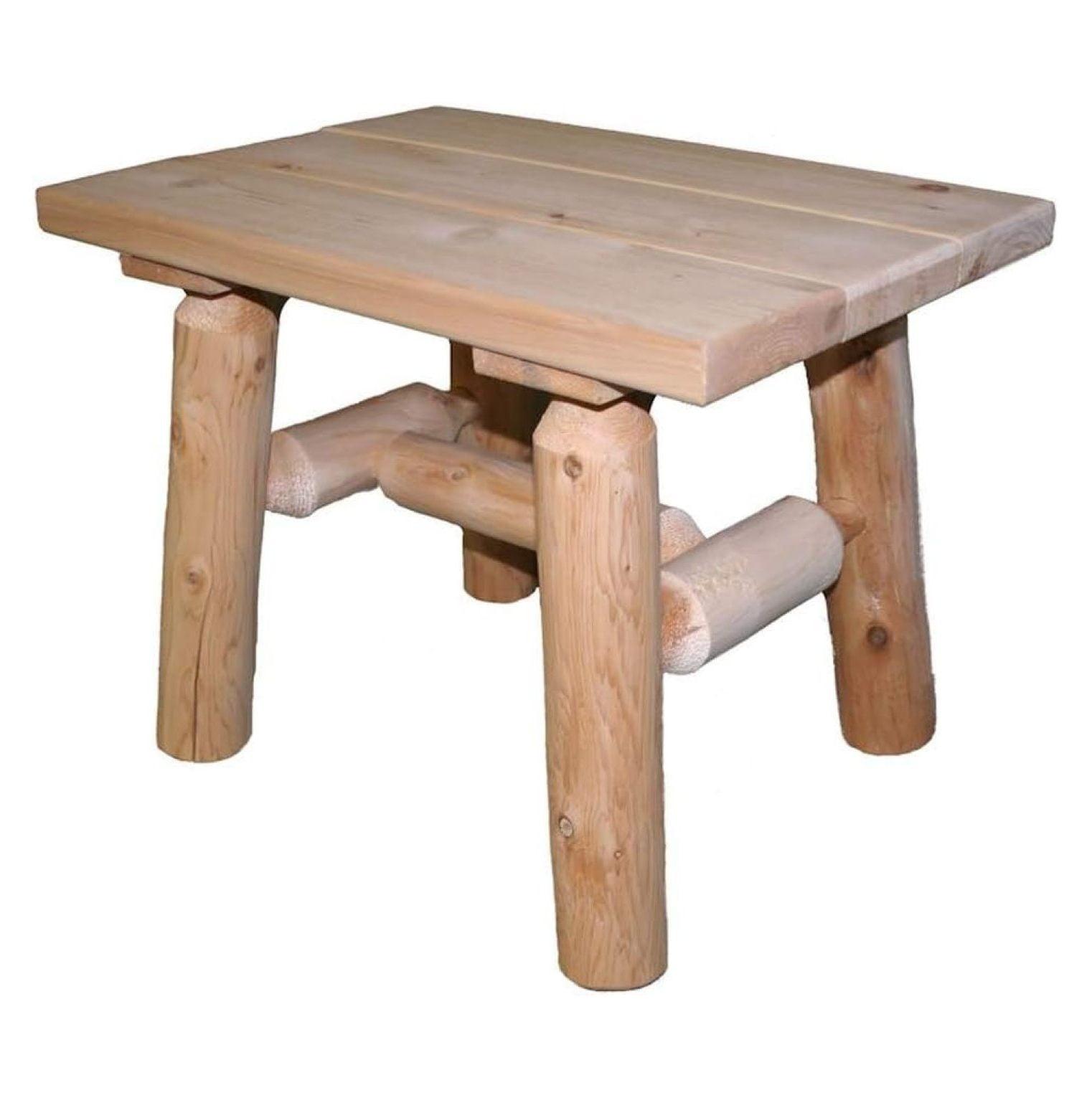 Lakeland Mills Cedar Log End Table, Natural