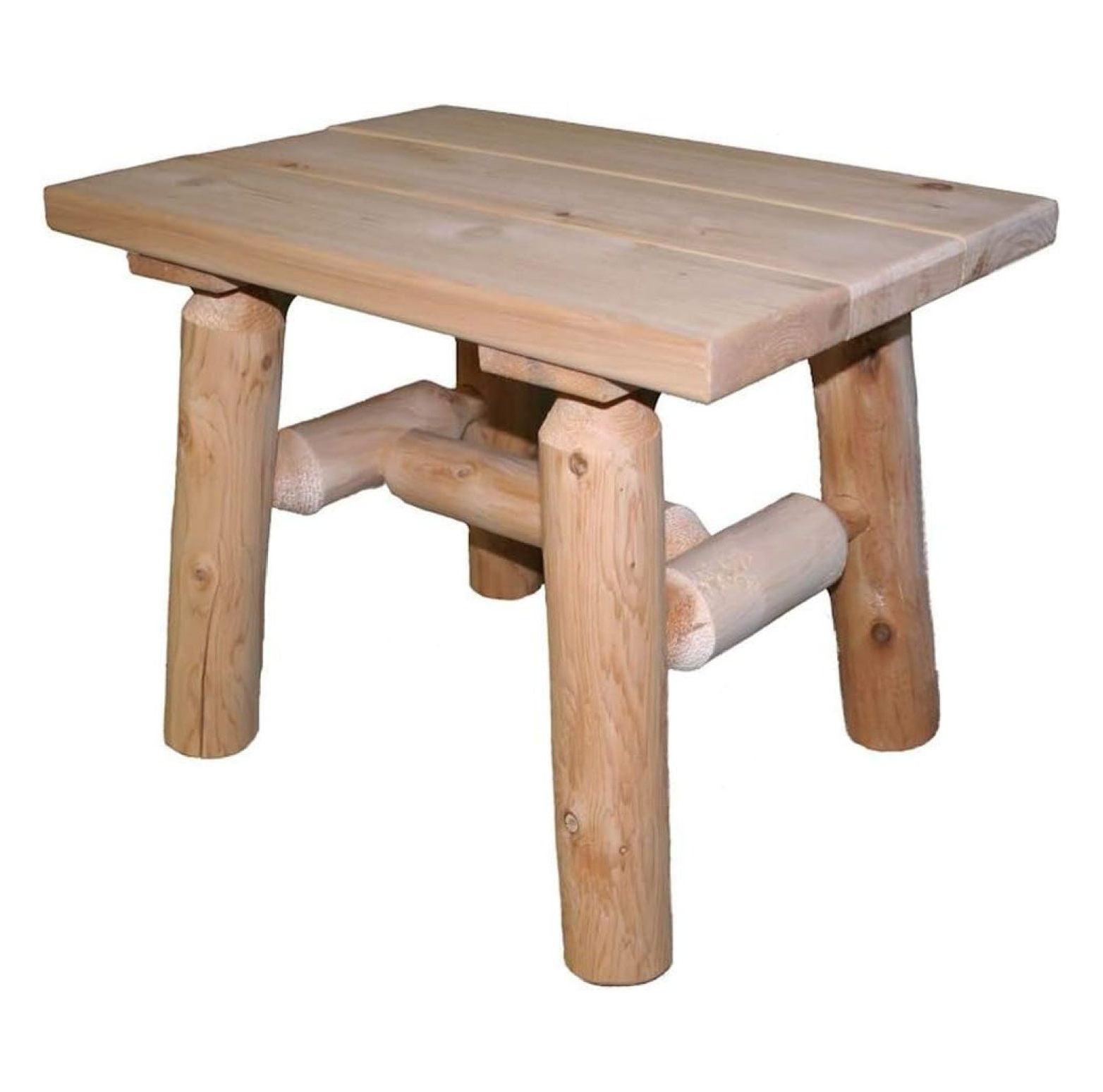 Lakeland Mills Cedar Log End Table, Natural