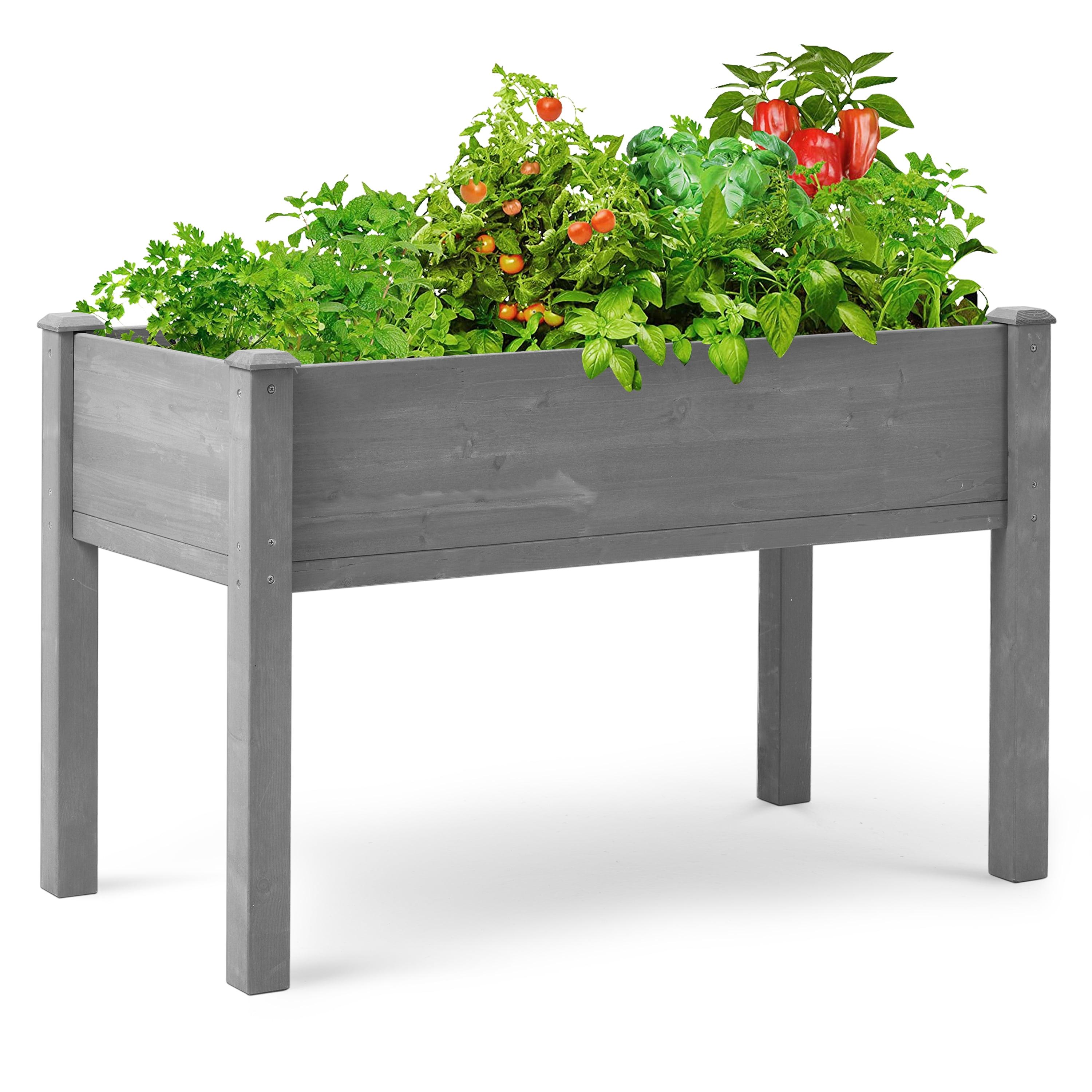 48x24x30 Gray Solid Wood Raised Garden Bed with Legs