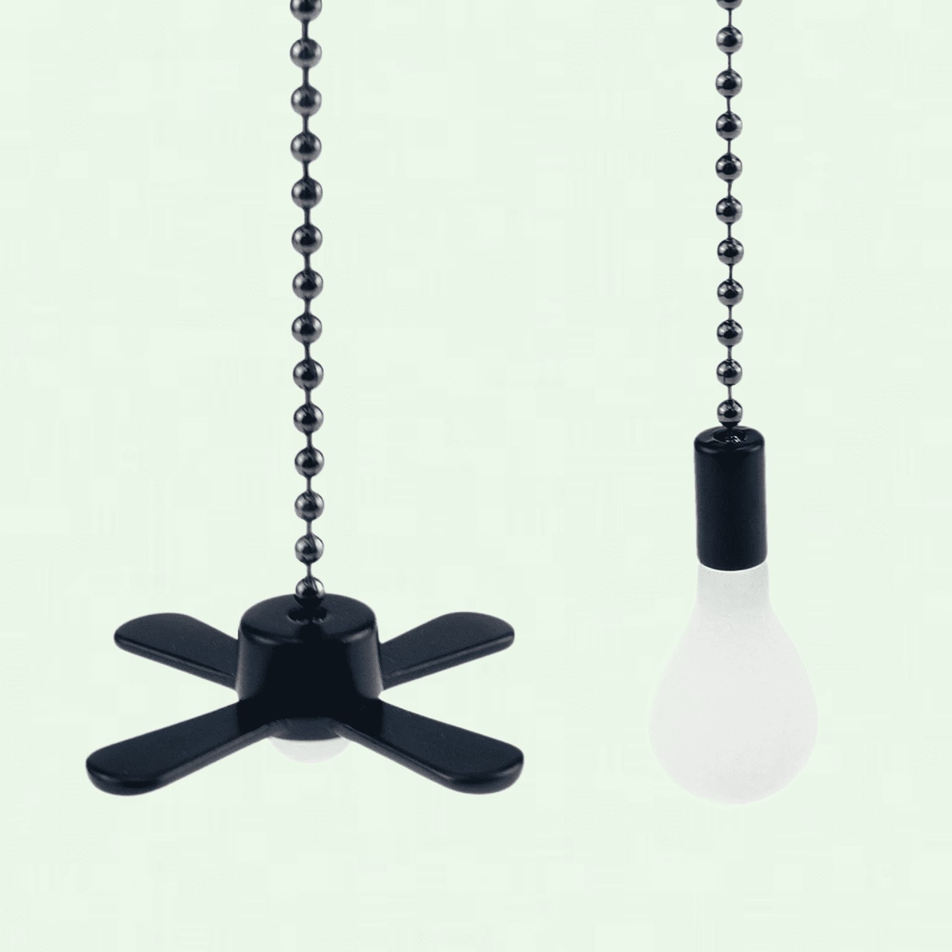 Shiogb Clearance Ceiling Fan Zipper Decorative Black-12 inch Ceiling Fan Pull Chain with Decorative Bulb And Cord Ceiling Fan Extension Chain Fan Pull Chain Kit For Ceiling Lamp-Black Promotion Sale