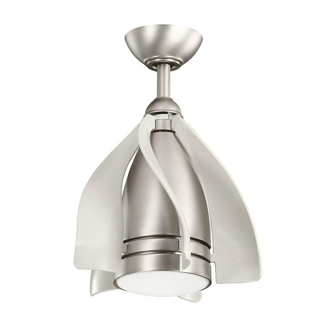 Contemporary 15" White LED Ceiling Fan with Remote and 4 Blades