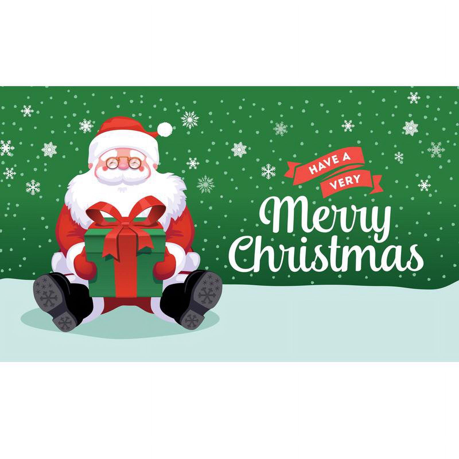 Santa Christmas Green and Red Garage Door Cover