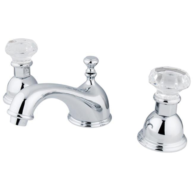 Polished Brass Widespread Lavatory Faucet with Crystal Handles